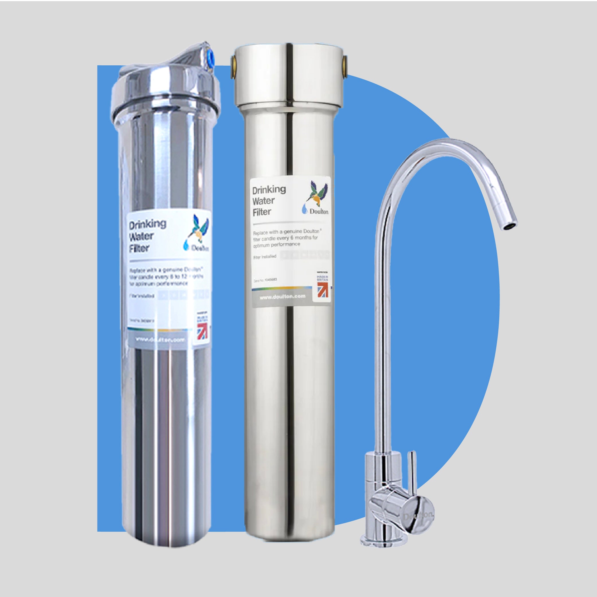 (Limited time offer! Free 1x adhoc Onsite installation) Doulton HIS + DIS Combo: The Ultimate Stainless Steel Undercounter Water Purification System with Fluoride Treatment and NSF-Certified Biotect Ultra Filtration!