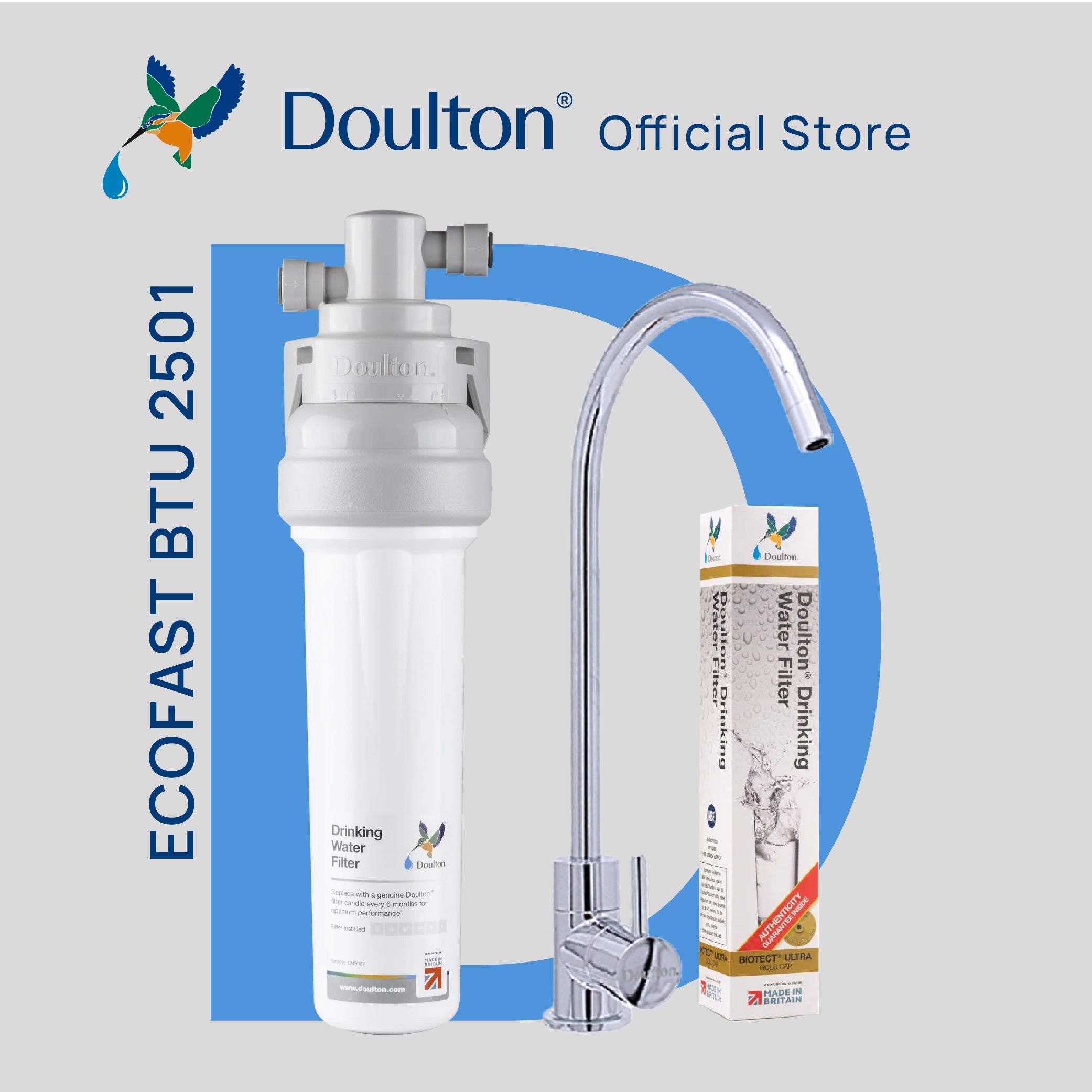 (Limited time offer! Free 1x adhoc Onsite installation) Doulton QT Ecofast Under-Sink Filter with Cutting-Edge BTU- Sustainable Purity Meets British Ingenuity Since 1826!