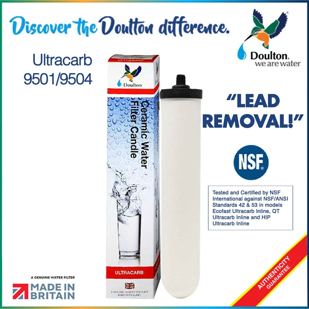 Doulton Ultracarb NSF Certified Inline Undersink Filtration - Pure Water, Simplified System - Shipping only