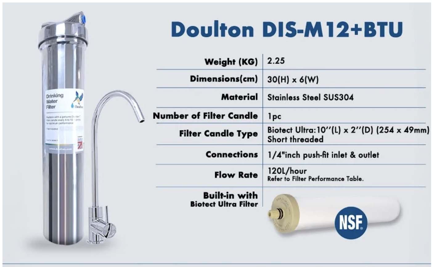 (Limited time offer! Free 1x adhoc Onsite installation) Doulton DIS Biotect Ultra (NSF) In-Counter Drinking Water Purifier - A Lifetime Investment in Health and Well-being!