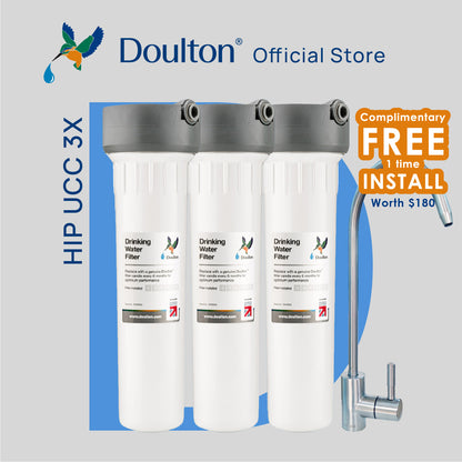 (Complimentary Free 1 x Time Installation) Doulton® HIP UCC 3X Premium Under Sink Water Filter System, 2 Years of Premium Drinking Water Protection — No Subscription Required