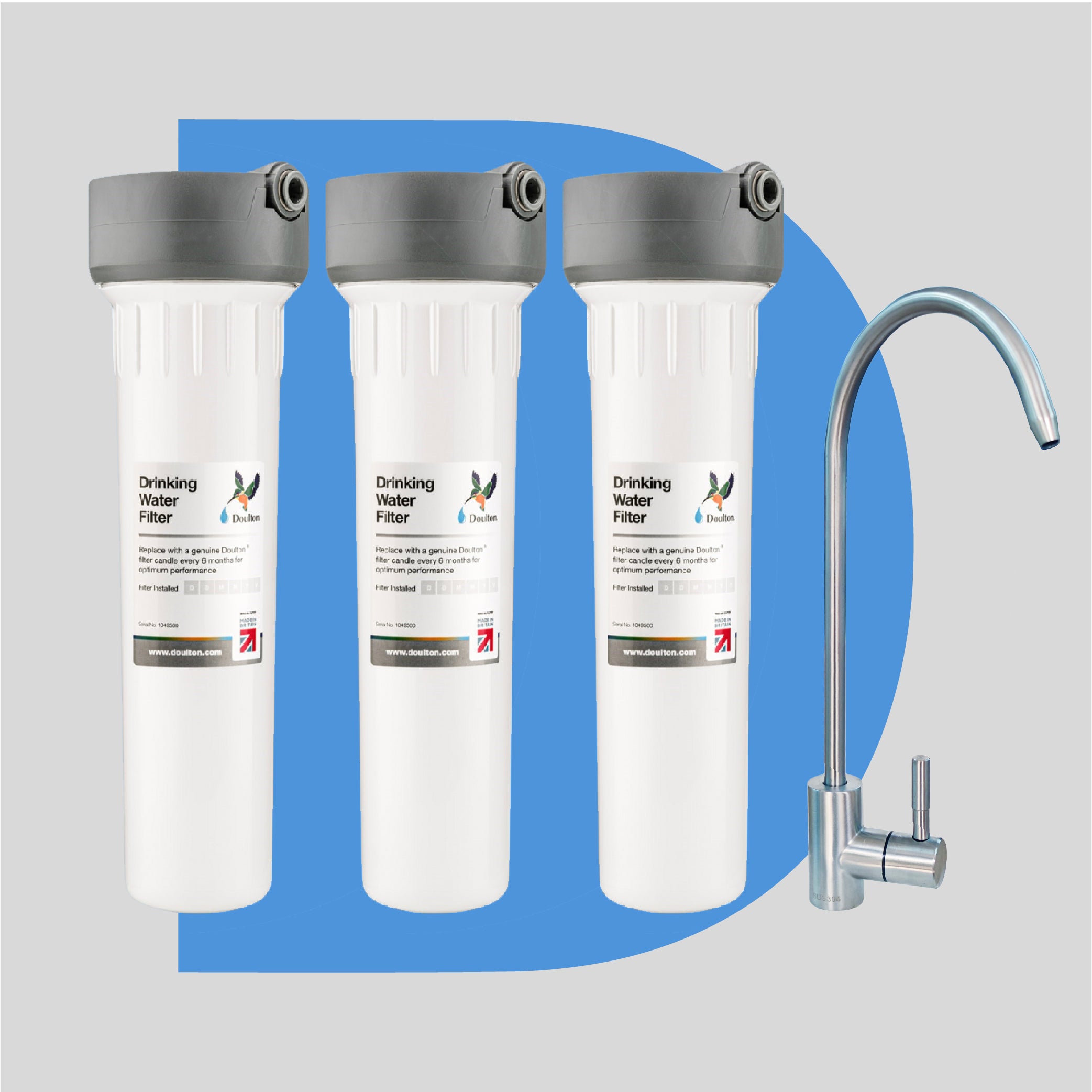 (Complimentary Free 1 x Time Installation) Doulton® HIP UCC 3X Premium Under Sink Water Filter System, 2 Years of Premium Drinking Water Protection — No Subscription Required