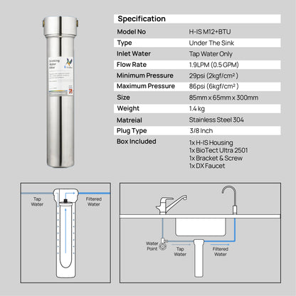(Complimentary Free 1 x Time Installation) Doulton DIS Biotect Ultra (NSF) In-Counter Drinking Water Purifier - A Lifetime Investment in Health and Well-being!
