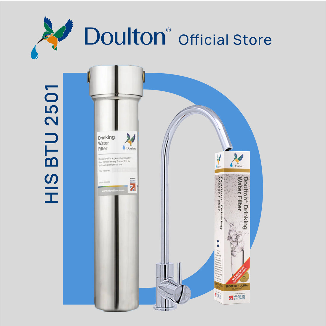 (Complimentary Free 1 x Time Installation) Doulton DIS Biotect Ultra (NSF) In-Counter Drinking Water Purifier - A Lifetime Investment in Health and Well-being!