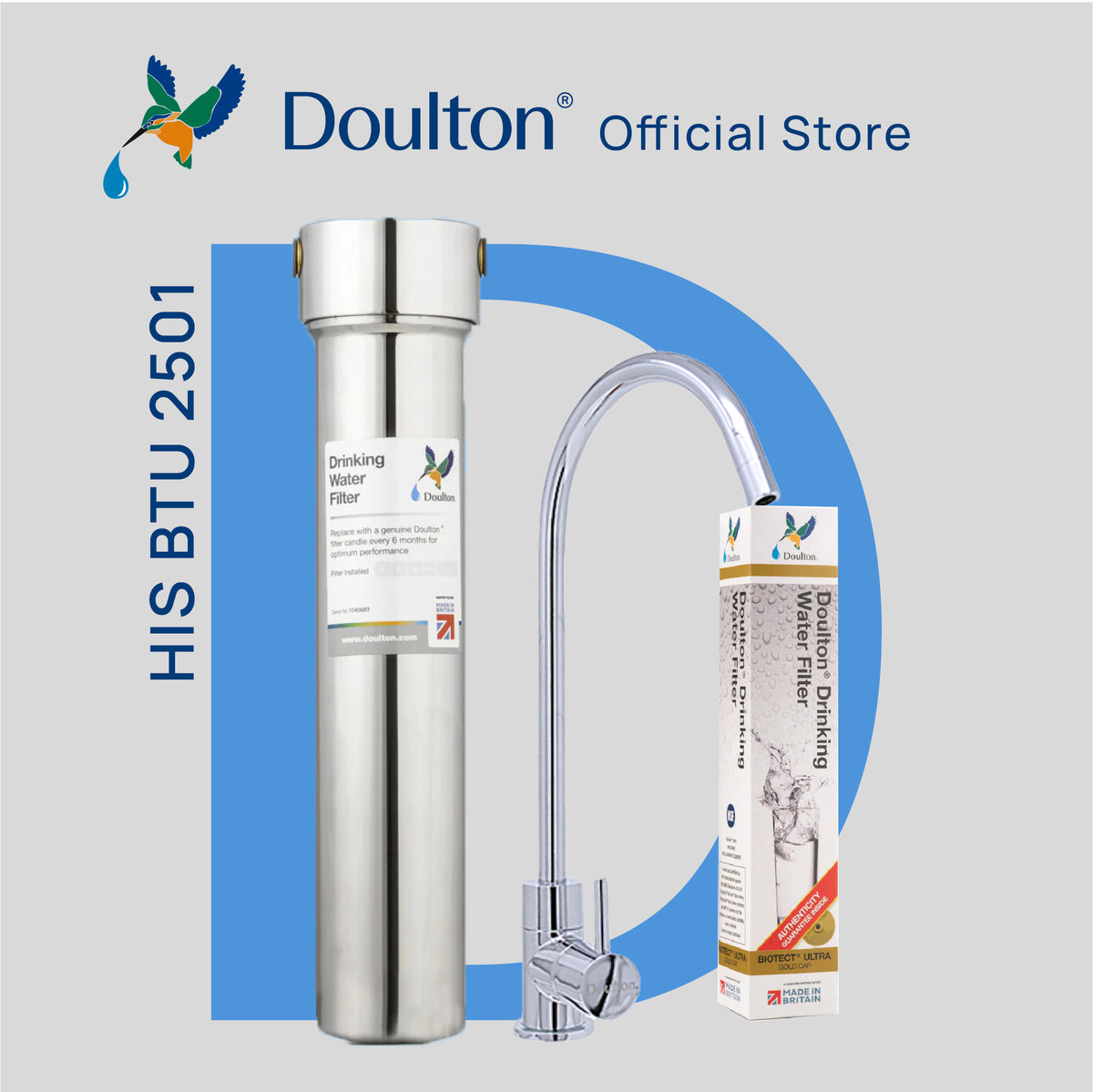 (Complimentary Free 1 x Time Installation) Doulton DIS Biotect Ultra (NSF) In-Counter Drinking Water Purifier - A Lifetime Investment in Health and Well-being!