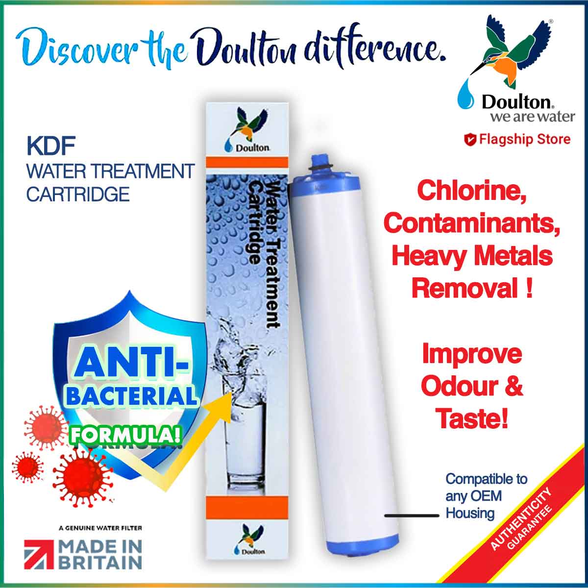 (FREE 2 additional Filters) Revolutionize Your Water Experience with the Doulton DCP2 KDF + Biotect Ultra Drinking Water Purifier: The Ultimate Dual Countertop System for Precision Filtration, Proudly Made in Britain Since 1826!