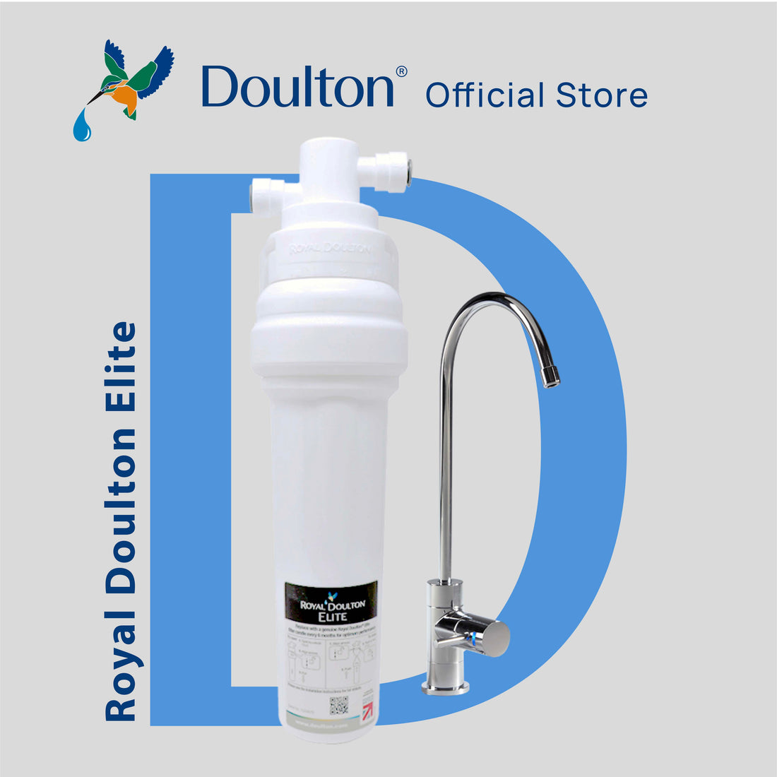 (Limited timer offer!) Plus (Free 1x adhoc Onsite installation) Royal Doulton Elite System: Premium 5-Stage Filtration for Pristine Drinking Water - British Heritage Since 1826