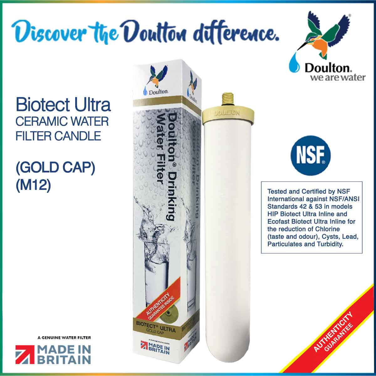 Experience the British Legacy of Purity: Doulton DCS Stainless Steel Biotect Ultra 2501 (NSF) Drinking Water Purifier - Craftsmanship Since 1826