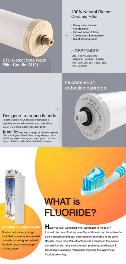 Unlock the Purest Water Experience with Doulton DCP2: The Elite Dual Countertop Fluoride Treatment and Biotect Ultra Purification System - British Craftsmanship in Precision Filtration Since 1826!