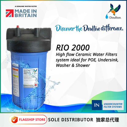 Experience High-Flow Purity with Doulton RIO 2000 Ceramic Water Filter System: Ideal for POE, Undersink, Washer &amp; Shower!