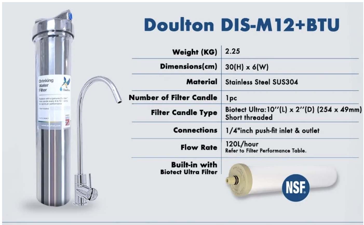 (FREE Installation)(FREE BTU Filter) Elevate Your Water Purity with the Doulton DIS Biotect Ultra (NSF) In-Counter Drinking Water Purifier - A Lifetime Investment in Health and Well-being!