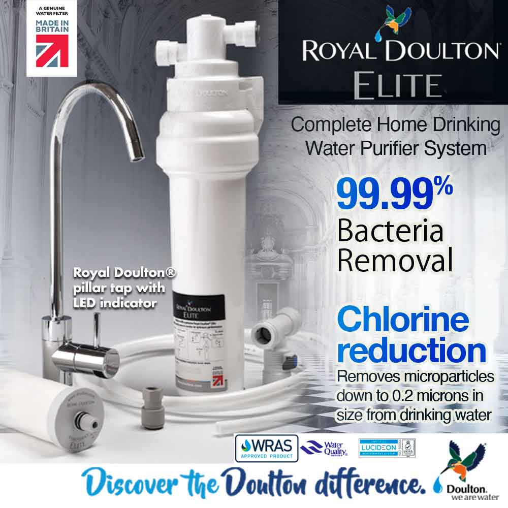 (FREE Installation)Indulge in Superior Hydration with Royal Doulton Elite System: Premium 5-Stage Filtration for Pristine Drinking Water - British Heritage Since 1826